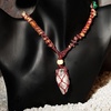 image:imageHandcrafted Real Crystal Necklace for Men Stone Necklace for Women 7 Chakra Necklace Crystal with Braided Rope Spritual Rope Necklace with Crystal Pendant by Karma Pledge Clear Quartz Necklace