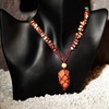 image:imageHandcrafted Real Crystal Necklace for Men Stone Necklace for Women 7 Chakra Necklace Crystal with Braided Rope Spritual Rope Necklace with Crystal Pendant by Karma Pledge Red Jasper