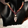 image:imageHandcrafted Real Crystal Necklace for Men Stone Necklace for Women 7 Chakra Necklace Crystal with Braided Rope Spritual Rope Necklace with Crystal Pendant by Karma Pledge Tree Agate