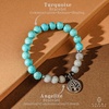 image:imageKARMAPLEDGE Healing Crystal Bracelets for Men amp Women Spiritual Positive Energy amp Balance Handmade 6mm Crystal Beads Bracelets102 Turquoise with Angelite  Charm