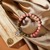 image:imageKARMAPLEDGE Healing Crystal Bracelets for Men amp Women Spiritual Positive Energy amp Balance Handmade 6mm Crystal Beads Bracelets103 Rhodocite with Unakite  Charm