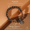 image:imageKARMAPLEDGE Healing Crystal Bracelets for Men amp Women Spiritual Positive Energy amp Balance Handmade 6mm Crystal Beads Bracelets108 Hematite with Smokey Quartz  Charm