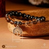 image:imageKARMAPLEDGE Healing Crystal Bracelets for Men amp Women Spiritual Positive Energy amp Balance Handmade 6mm Crystal Beads Bracelets108 Hematite with Smokey Quartz  Charm