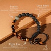 image:imageKARMAPLEDGE Healing Crystal Bracelets for Womens and Mens Spiritual Positive Energy amp Balance Handmade Natural Crystal Beads Bracelets120 Lava Rock  Tiger Eye