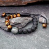 image:imageKARMAPLEDGE Healing Crystal Bracelets for Womens and Mens Spiritual Positive Energy amp Balance Handmade Natural Crystal Beads Bracelets120 Lava Rock  Tiger Eye