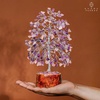 image:imageRose Quartz Crystal Tree of Life Birthday Gifts for Women Girls Friends Handmade Chakra Healing Crystals Tree for Home Office Decor Positivity Good Luck Money Unique Gifts for Her Mom SisterWooden Basedual Beads Rose  Amethyst Tree