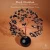 image:imageRose Quartz Crystal Tree of Life Birthday Gifts for Women Girls Friends Handmade Chakra Healing Crystals Tree for Home Office Decor Positivity Good Luck Money Unique Gifts for Her Mom SisterBall Base Black Obsidian Crystal Tree