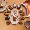image:imageTiger Eye Palm Stone Natural Healing Crystal Worry Stones for Chakra Balancing Positive Energy Meditation Reiki Healing Yoga Accessories Spiritual Gifts for Women and Mens