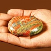 image:imageUnakite Palm Stone Natural Healing Crystal Worry Stones for Chakra Balancing Positive Energy Meditation Reiki Healing Yoga Accessories Spiritual Gifts for Women and Mens