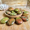 image:imageUnakite Palm Stone Natural Healing Crystal Worry Stones for Chakra Balancing Positive Energy Meditation Reiki Healing Yoga Accessories Spiritual Gifts for Women and Mens
