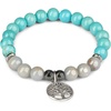 image:imageKARMAPLEDGE Healing Crystal Bracelets for Men amp Women Spiritual Positive Energy amp Balance Handmade 6mm Crystal Beads Bracelets102 Turquoise with Angelite  Charm