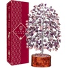 Wooden Base-dual Beads Rose & Amethyst Tree