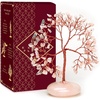 Palm Stone Base Rose Quartz Crystal Tree
