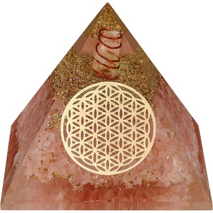 image:imageChakra Healing Crystal Pyramid Unique Birthday Gifts for Womens Mom Love One Black Tourmaline Orgonite Orgone Pyramid for Meditation Balance Positive Energy Success Office Desk DecorRose Quartz Orgone Pyramid