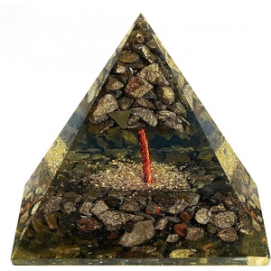 image:imageChakra Healing Crystal Pyramid Unique Birthday Gifts for Womens Mom Love One Black Tourmaline Orgonite Orgone Pyramid for Meditation Balance Positive Energy Success Office Desk DecorPyrite Pyramid