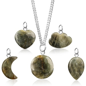 image:imageCrystal Necklace Birthday Gifts for Women Mom Natural Amazonite Healing Crystal Pendant Necklaces for Chakra Balance Good Luck Positivity Meditation Tree of Life Crystal JewelryLabradorite Set of 5