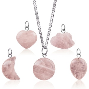 image:imageCrystal Necklace Birthday Gifts for Women Mom Natural Amazonite Healing Crystal Pendant Necklaces for Chakra Balance Good Luck Positivity Meditation Tree of Life Crystal JewelryRose Quartz Set of 5
