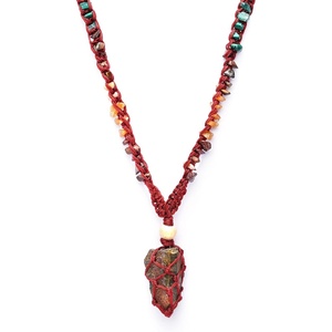 image:imageHandcrafted Real Crystal Necklace for Men Stone Necklace for Women 7 Chakra Necklace Crystal with Braided Rope Spritual Rope Necklace with Crystal Pendant by Karma Pledge Tiger Eye
