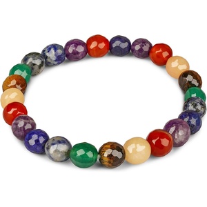 image:imageKARMAPLEDGE Healing Crystal Bracelets for Men amp Women Spiritual Positive Energy amp Balance Handmade 6mm Crystal Beads Bracelets7 Chakra Single Beads Dimond Cut