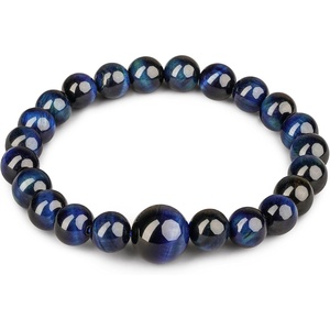 image:imageKARMAPLEDGE Healing Crystal Bracelets for Womens and Mens Spiritual Positive Energy amp Balance Handmade Natural Crystal Beads Bracelets107 Blue Tiger Eye One Stone