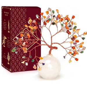 image:imageRose Quartz Crystal Tree of Life Birthday Gifts for Women Girls Friends Handmade Chakra Healing Crystals Tree for Home Office Decor Positivity Good Luck Money Unique Gifts for Her Mom SisterBall Base Clear Quartz Crystal Tree
