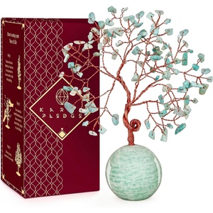 image:imageRose Quartz Crystal Tree of Life Birthday Gifts for Women Girls Friends Handmade Chakra Healing Crystals Tree for Home Office Decor Positivity Good Luck Money Unique Gifts for Her Mom SisterBall Base Amazonite Crystal Tree
