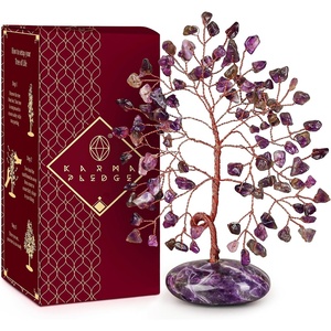 image:imageRose Quartz Crystal Tree of Life Birthday Gifts for Women Girls Friends Handmade Chakra Healing Crystals Tree for Home Office Decor Positivity Good Luck Money Unique Gifts for Her Mom SisterPalm Stone Base Amethyst Crystal Tree