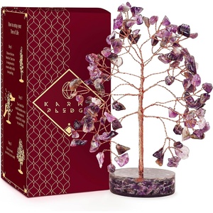 image:imageRose Quartz Crystal Tree of Life Birthday Gifts for Women Girls Friends Handmade Chakra Healing Crystals Tree for Home Office Decor Positivity Good Luck Money Unique Gifts for Her Mom SisterOrgone Base Amethyst Crystal Tree