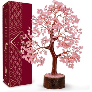 image:imageRose Quartz Crystal Tree of Life Birthday Gifts for Women Girls Friends Handmade Chakra Healing Crystals Tree for Home Office Decor Positivity Good Luck Money Unique Gifts for Her Mom SisterWooden Base Rose Quartz Crystal Tree