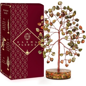 image:imageRose Quartz Crystal Tree of Life Birthday Gifts for Women Girls Friends Handmade Chakra Healing Crystals Tree for Home Office Decor Positivity Good Luck Money Unique Gifts for Her Mom SisterOrgone Base Unakite Crystal Tree