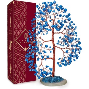 image:imageKARMAPLEDGE 7 Chakra Tree of Life Birthday Gifts for Women Home and Office Decor Handmade Crystal Chakra Tree for Money Positivity Reiki Healing Spiritual Good Luck Gifts for Mom amp Dad23 Turquoise Slice Base 300 Beads