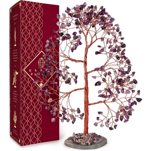 image:imageKARMAPLEDGE 7 Chakra Tree of Life Birthday Gifts for Women Home and Office Decor Handmade Crystal Chakra Tree for Money Positivity Reiki Healing Spiritual Good Luck Gifts for Mom amp Dad13 Amethyst Slice Base 300 Beads