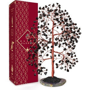 image:imageKARMAPLEDGE 7 Chakra Tree of Life Birthday Gifts for Women Home and Office Decor Handmade Crystal Chakra Tree for Money Positivity Reiki Healing Spiritual Good Luck Gifts for Mom amp Dad22 Blask Obsidian Slice Base 300 Beads