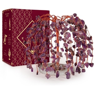 image:imageKARMAPLEDGE 7 Chakra Tree of Life Birthday Gifts for Women Home and Office Decor Handmade Crystal Chakra Tree for Money Positivity Reiki Healing Spiritual Good Luck Gifts for Mom amp Dad11 Amethyst Khajuri Tree 200 Beads