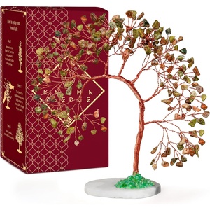 image:imageKARMAPLEDGE 7 Chakra Tree of Life Birthday Gifts for Women Home and Office Decor Handmade Crystal Chakra Tree for Money Positivity Reiki Healing Spiritual Good Luck Gifts for Mom amp Dad6 Unakite Slice Base