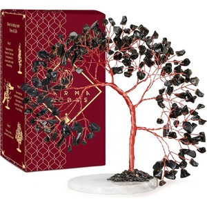 image:imageKARMAPLEDGE 7 Chakra Tree of Life Birthday Gifts for Women Home and Office Decor Handmade Crystal Chakra Tree for Money Positivity Reiki Healing Spiritual Good Luck Gifts for Mom amp Dad6 Black Obsidian Slice Base