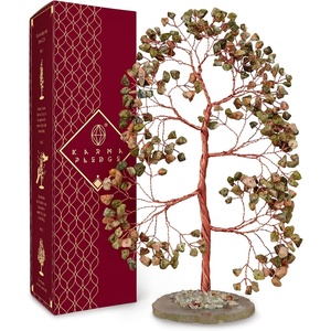 image:imageKARMAPLEDGE 7 Chakra Tree of Life Birthday Gifts for Women Home and Office Decor Handmade Crystal Chakra Tree for Money Positivity Reiki Healing Spiritual Good Luck Gifts for Mom amp Dad18 Unakite Slice Base 300 Beads