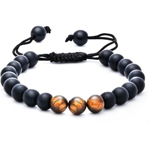 image:imageBlack Matte with Tiger Eye Crystal Bracelet Chakra Healing Crystal Bracelets for Men amp Women Bracelet for Meditation Positive Energy amp Balance Handmade Bracelets Crystal by Karma Pledge