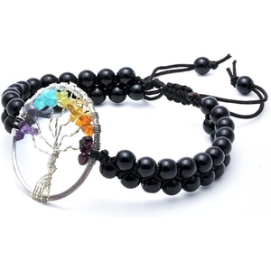 image:imageHealing Crystal Bracelet Chakra Bracelets for Women amp Men Bracelet for Meditation Positive Energy amp Balance Handmade Bracelets Crystal by Karma Pledge 7 Chakra Bracelet Double Beads