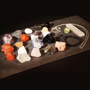 image:imageChakra Healing Crystal Kit Set of 24 Pieces with High Quality Raw Stones Lava Rock Bracelet Tree of Life Pendant amp Selenite Stick Spiritual Gift for Positive Energy amp Health by KarmaPledge
