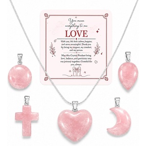 image:imageNecklaces for Women 5 Crystal Pendant Charms with One Adjustable ChainRose Quartz