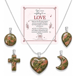 image:imageNecklaces for Women 5 Crystal Pendant Charms with One Adjustable ChainUnakite